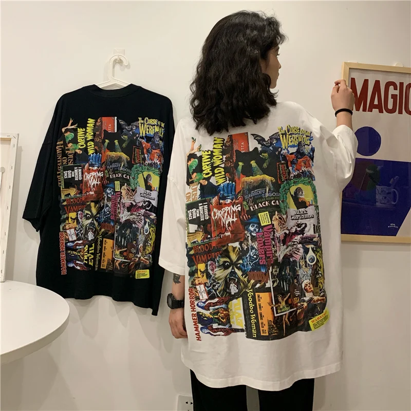 

Film Anime Print T Shirt Women Funny Cartoon Harajuku Female Tshirt Ullzang T-shirt 90s Korean Style Tshirt Graphic Tops Tees