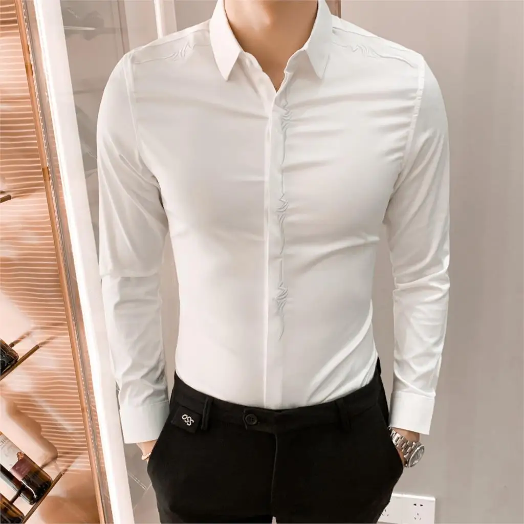 Горячая продажа черная рубашка мужская осенне зимняя высококачественная