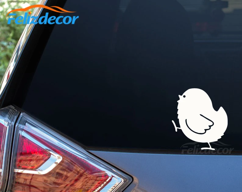 Курица ребенок учится ходить виниловые автомобильные наклейки для ребенка Окно