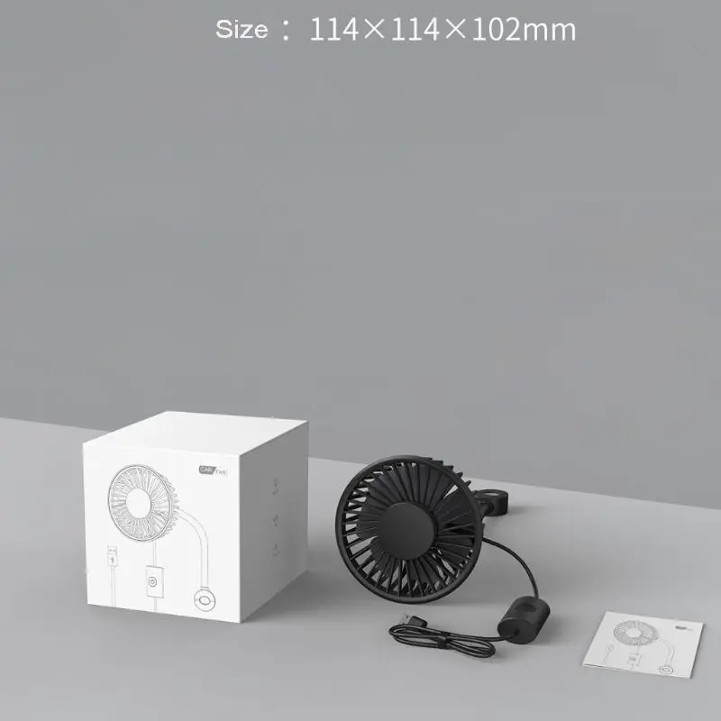 

Car Fan 360 Degree Rotating Truck Car Rear Seat Headrest 3 Speed Cooling USB Fan L69D