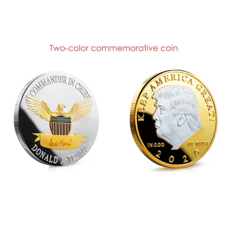 Дональд J Трамп США 2020 президент Серебряная позолоченная памятная монета Орел |