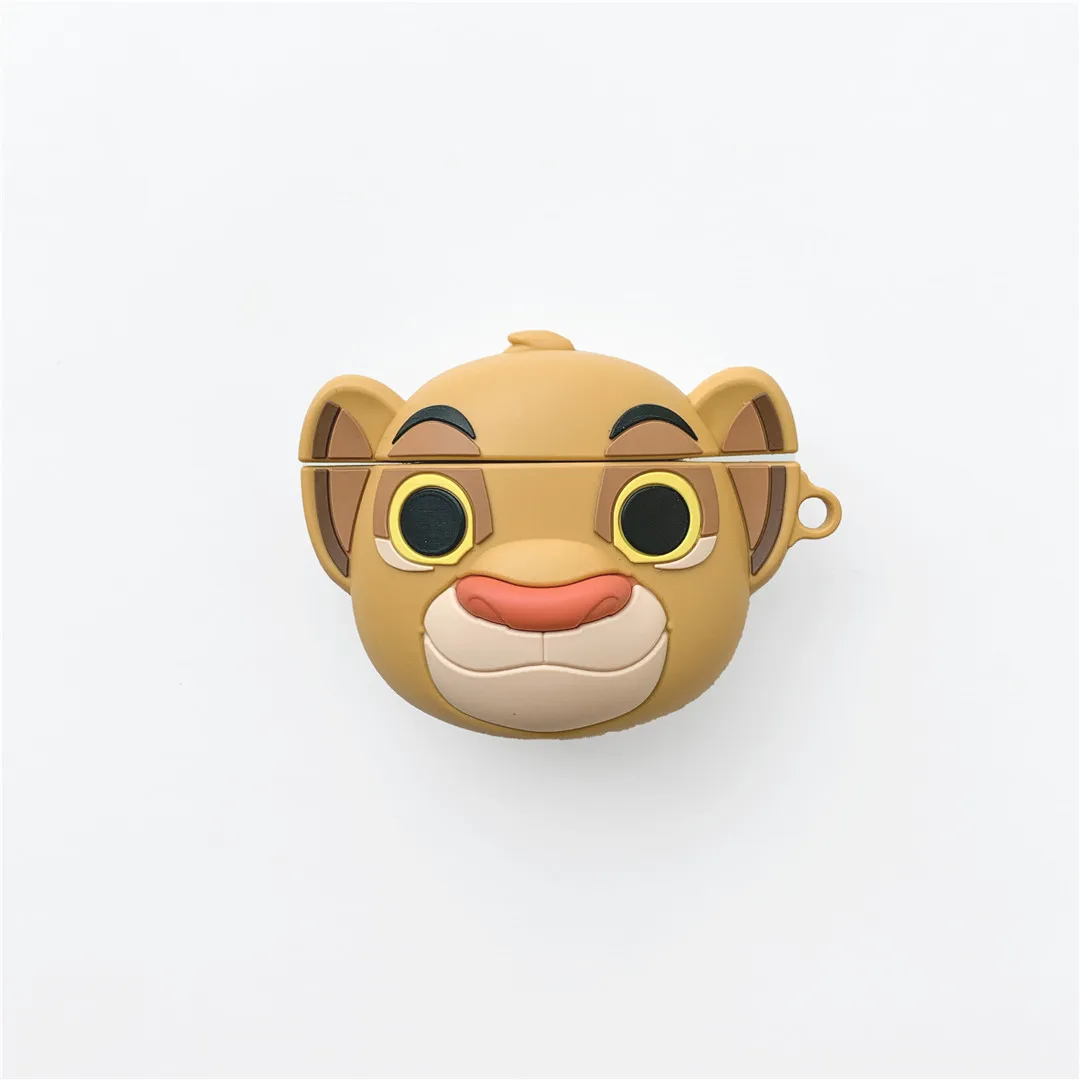 Милый силиконовый чехол для наушников с 3D рисунком льва Simba для Apple, новинка AirPods 1/2, беспроводная bluetooth-гарнитура