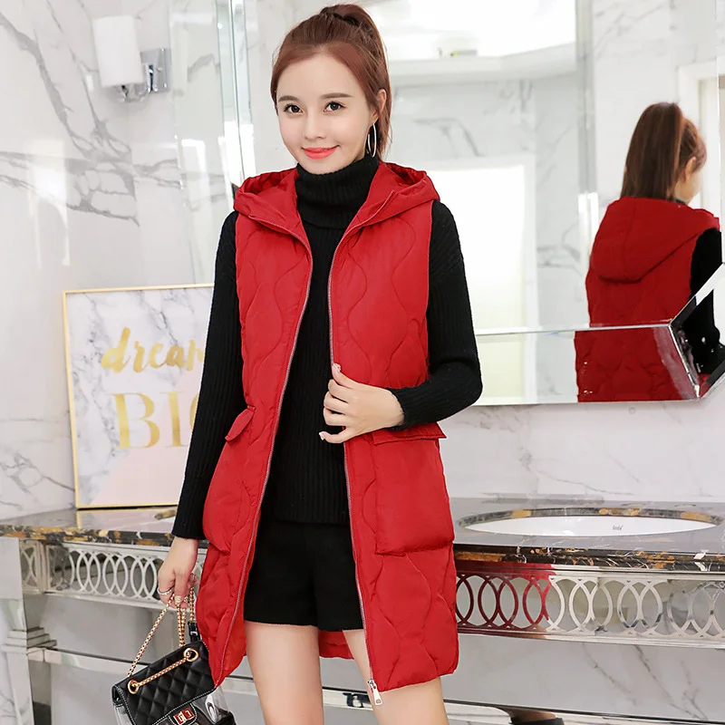 Женский жилет с капюшоном пальто теплый пуховик хлопковой подкладкой новинка 2019