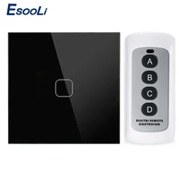 esooli smart home eu standard remote control wall light touch switch 1 gang 1 way wireless remote control touch light switch
