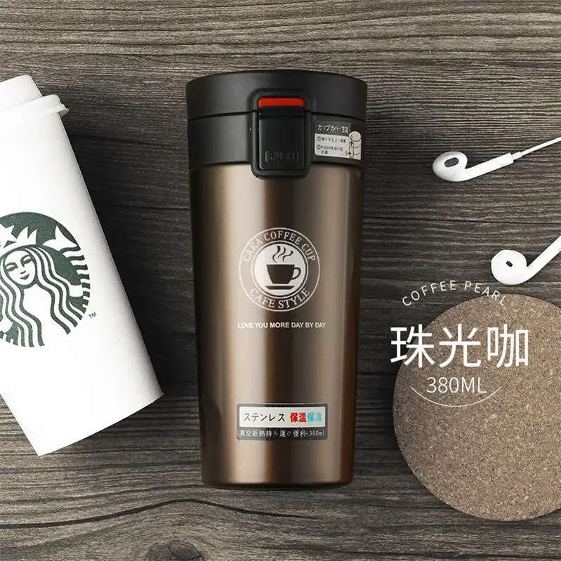 Отскок крышка Изолированная бутылка из нержавеющей стали кофейная чашка с