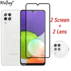 Закаленное стекло с полным покрытием для Samsung Galaxy A22, Защита экрана для Samsung A22, стекло для камеры для Samsung A22, A 22, 4G, стекло 6,4