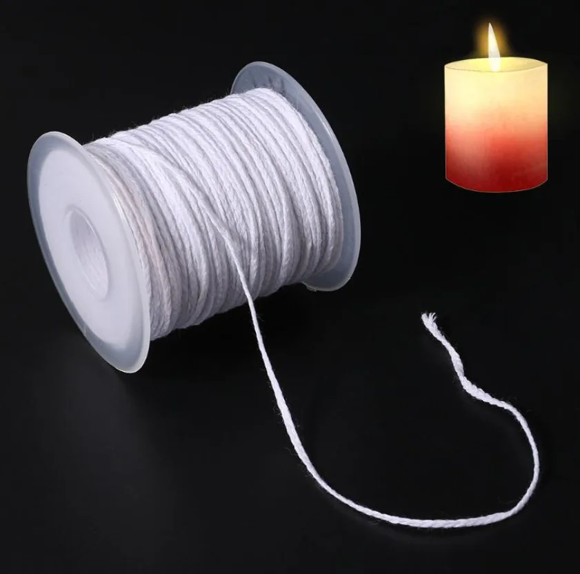 

1 Pc 61m Unwaxed Cotton Braid Candle Wick Core Spool Non-smoke Diy Oil Lamps Candles Making Supplies Craft Diy Candle Core