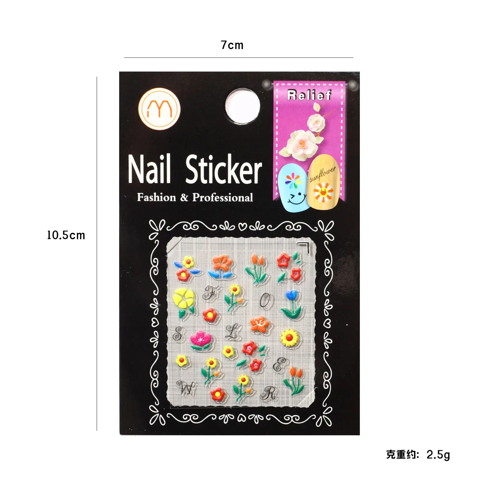 Мультяшные наклейки для ногтей 5D на ногти маникюра цветы любовь сердце конфеты