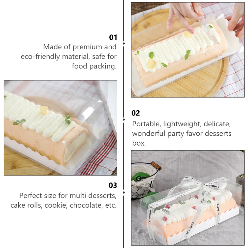 

10 Set Roll Cake Container Cake Roll Box Party Favors Presents Gifts Cake Box
