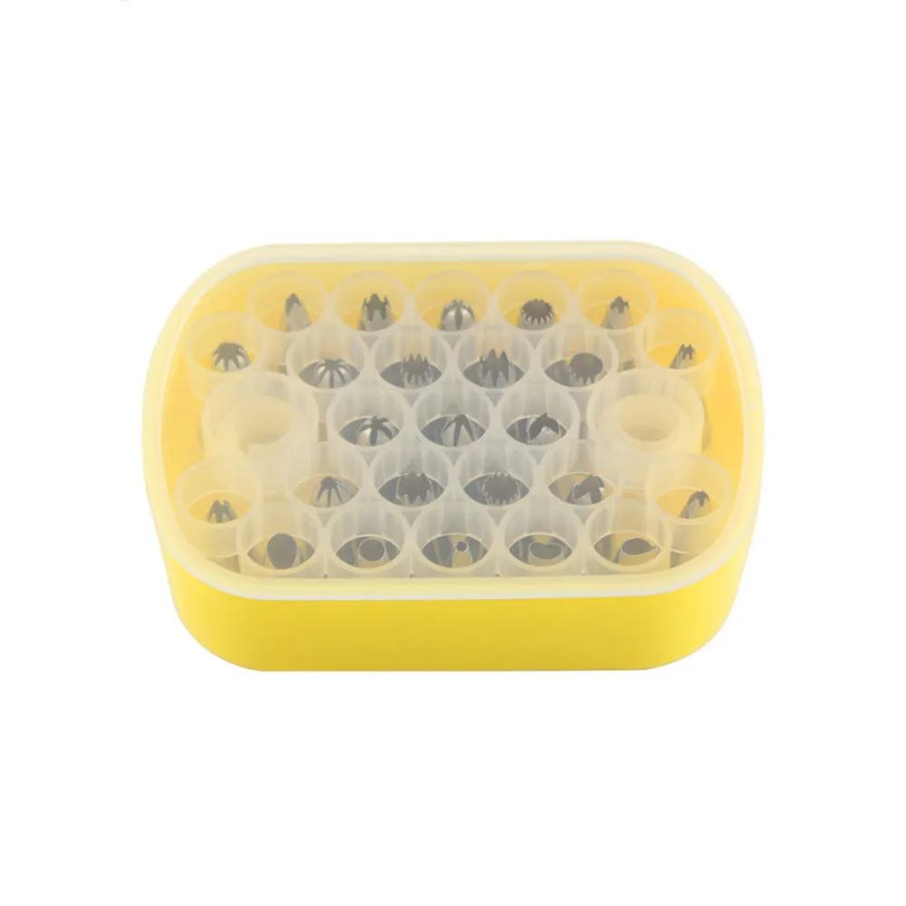 

New 27pcs Pastry Nozzles Set Stainless Steel Icing Piping Nozzles with Storage Box Baking Tools For Cakes Decorating Tip Sets