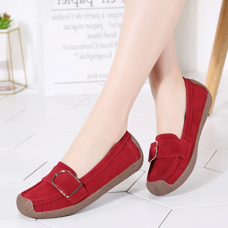 

Woman Flats Casual Loafers Faux Suede Quality Female Flat Shoes Slip on 2021 Ladies Comfort Footwear Zapatos Mujer Plus Size 42