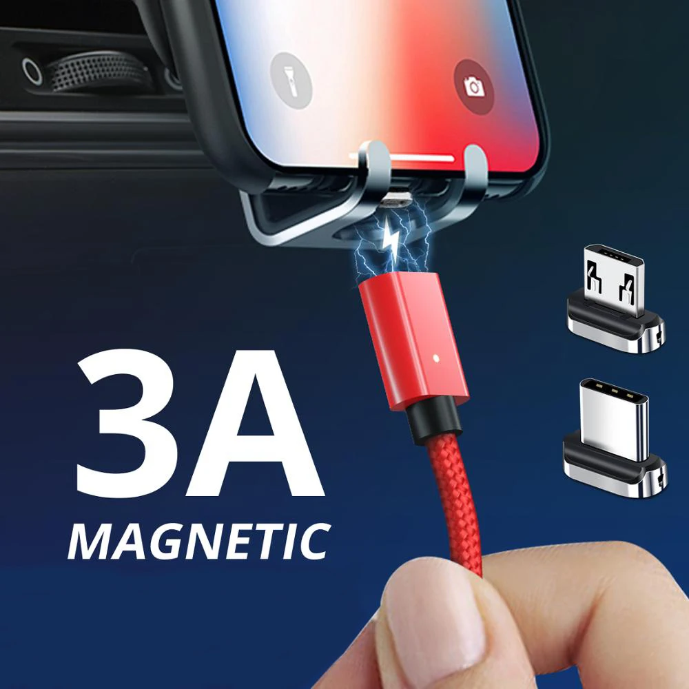 ANMONE Магнитный кабель Micro usb type C кабель 1 м 2 м нейлоновый плетеный провод для быстрой зарядки быстрое зарядное устройство для телефона Магнитный зарядный шнур для передачи данных