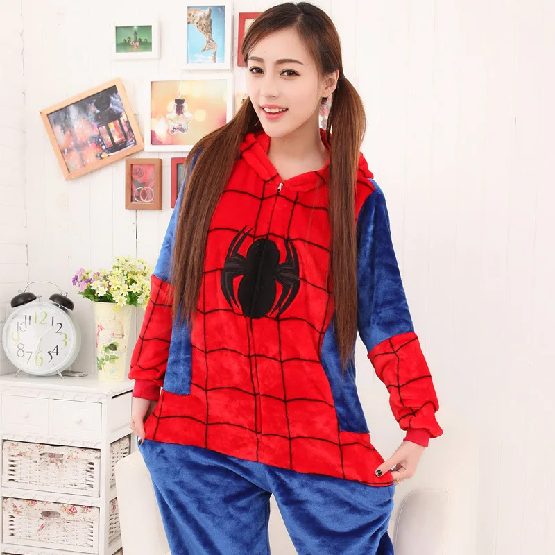 Adults Kigurumi Spider Pajamas Sets Sleepwear Pyjama Animal Suit Cosplay Women Man Winter Garment Cute Animal Winter Costume