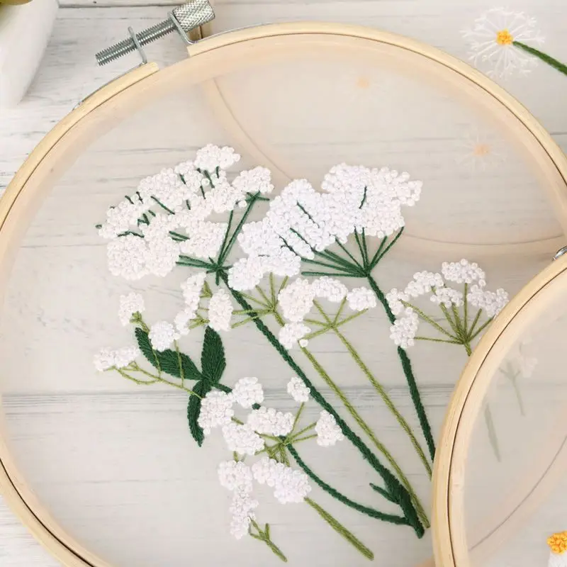 

Flower Pattern Cross Stitch Art Craft for Beginners Needle Arts Mesh DIY Embroidery Kit Home Decorations