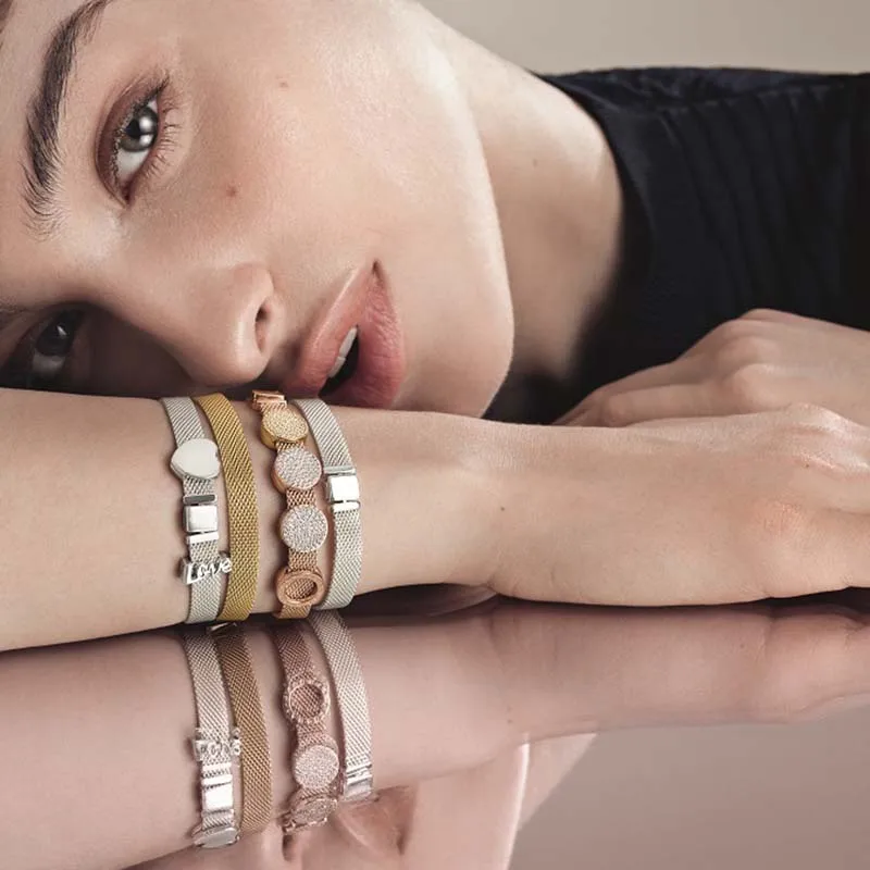 Классический зажим блестящий подвеска оригинальная Женская бижутерия Pandora