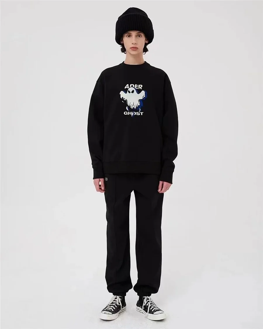 

ADER ERROR Ghost Sweatshirts Crewneck Men Women 1:1 High Quality Embroidered Letter Cartoon Devil Adererror ADER Hoodie