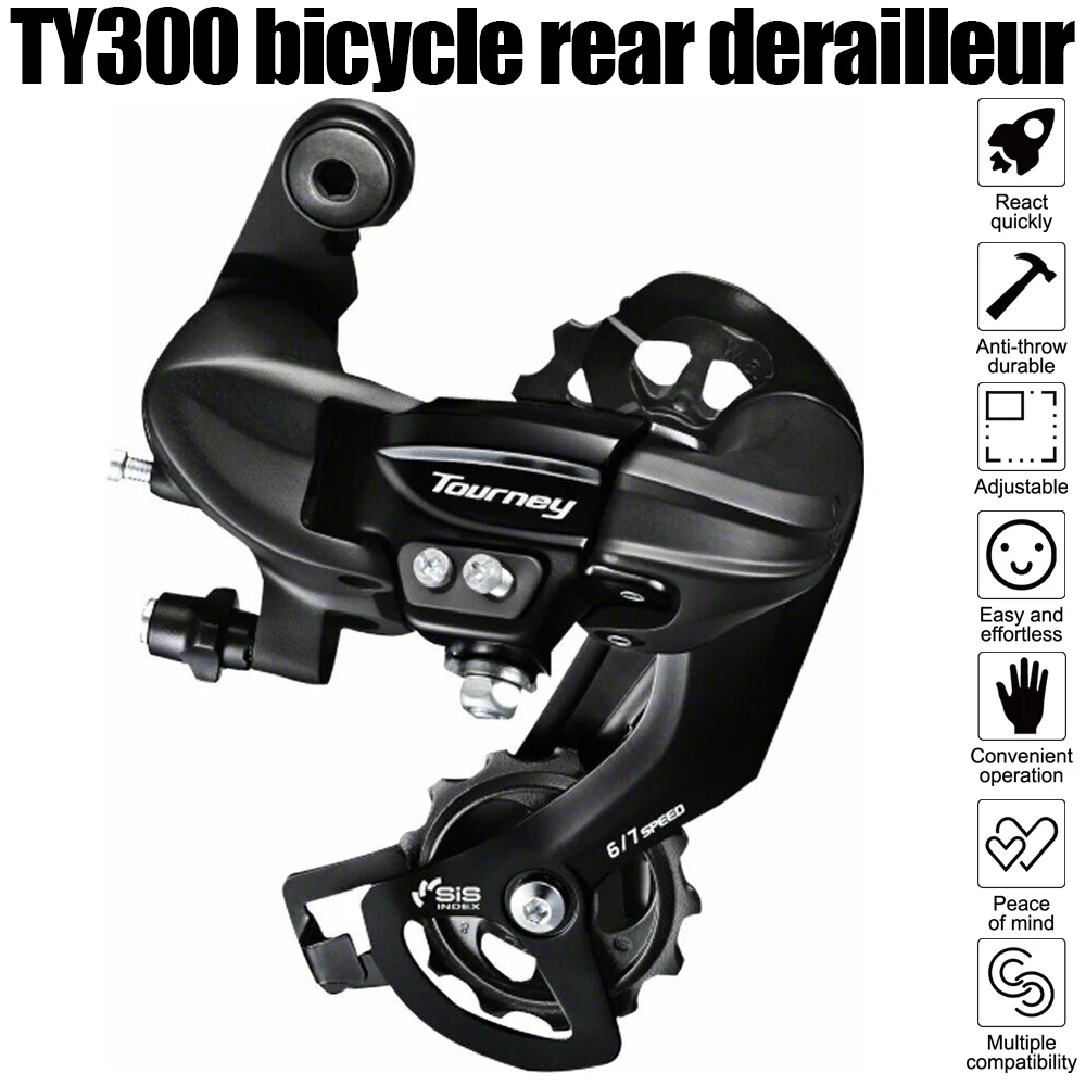 

TY300 Rear Derailleur Universal Aluminum Alloy 6/7/8/18/21/24 Speed Road Bicycle Rear Derailleur Mountain Bike Accessories