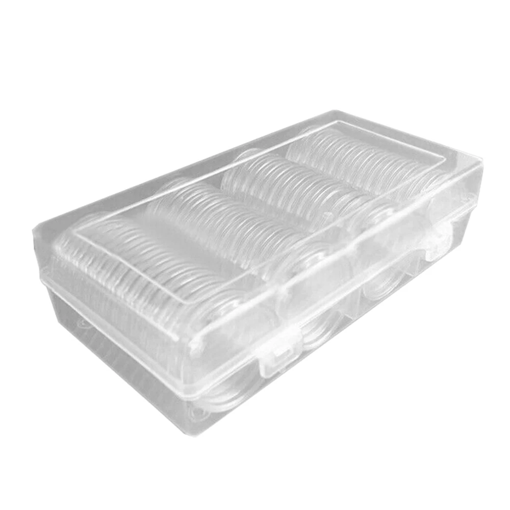 60 шт. прозрачный Круглый контейнер для хранения чехлов 40 мм| |