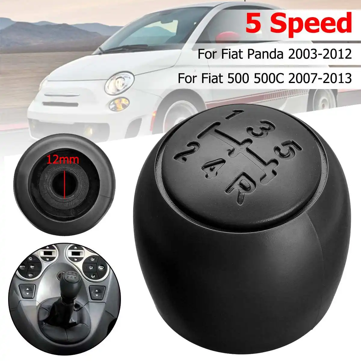 Кожаный чехол для Fiat 500 500c 2007 2013 Panda 2003 2012|Ручка переключения передач| |