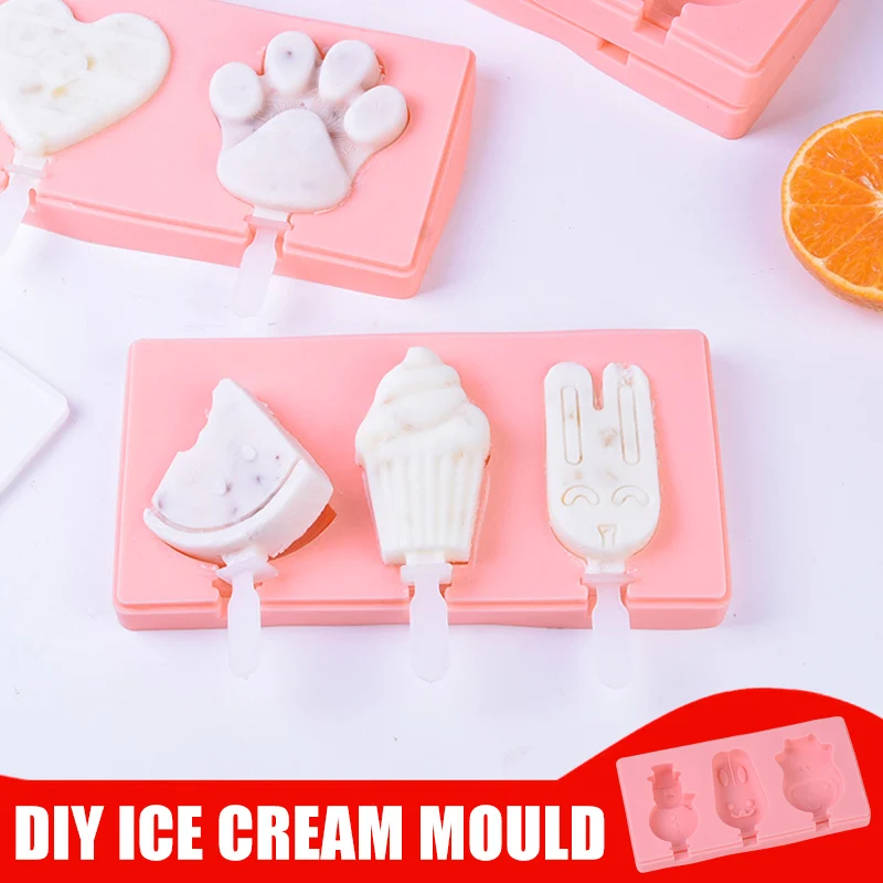 

Spot DIY Ices Cream Maker Cute Mold With Lid and Stick Silicone Homemade Popsicles Mold Handmade Hogard