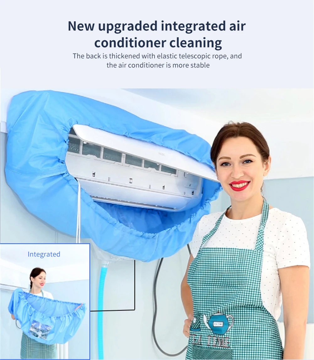 

Air Conditioner Cover Washing Wall Mounted Air Conditioning Cleaning Protective Dust Cover Cleaner Bags Tightening belt