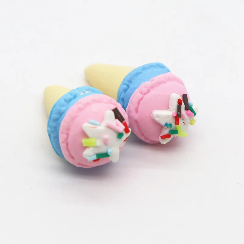 12 шт./лот 15*35 мм Kawaii мягкая глина Радуга мороженое кабошоны ручной работы