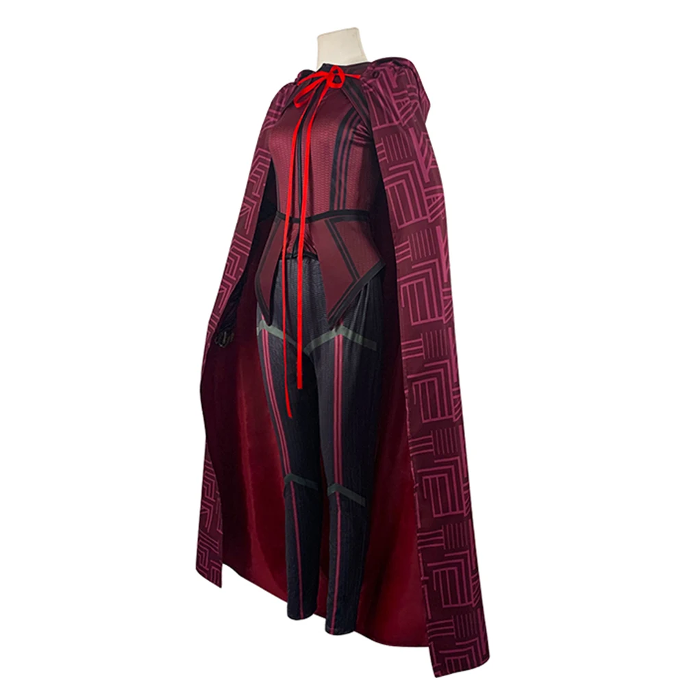 Быстрая доставка Алая ведьма Wanda Vision костюм для косплея накидка Wandavision Униформа