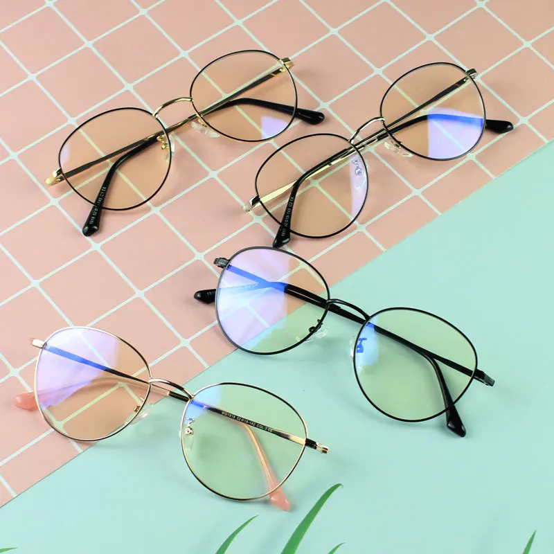VANLOOK Computer Glasses Round Anti Blue Ray Light Blocking Fashion Metal Eyeglasses Frame Men Women Clear Lens Anti Radiation