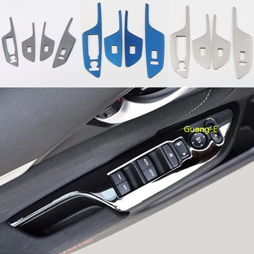 Для Honda civic 10th sedan 2016 2017 2018 2019 нержавеющая сталь Дверь Окно Стекло внутренняя