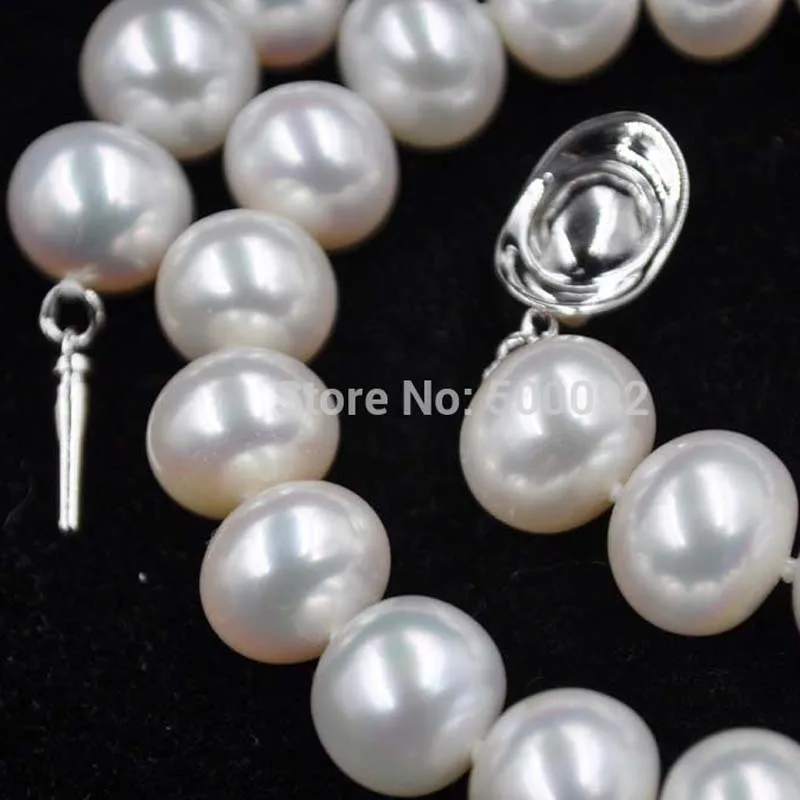 ?? ゴージャスな 11 ミリメートルホワイト淡水真珠ネックレスシルバークラスプ