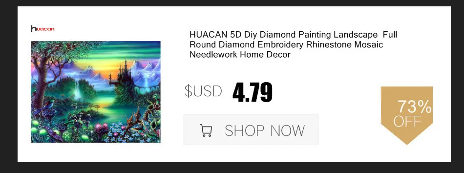 HUACAN алмазная живопись пейзаж 5D Diy полная круглая Алмазная вышивка мозаика рукоделие домашний декор