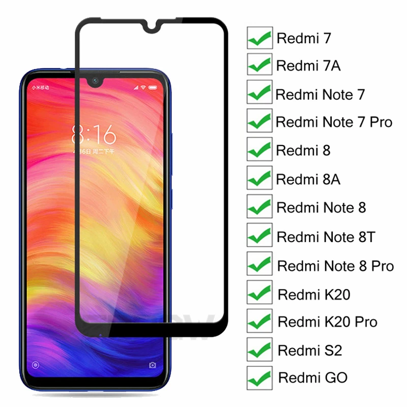 Защитное стекло для Xiaomi Redmi 7 7A 8 8A K20 S2 GO Note 7/8 Pro 8T|Защитные стёкла и плёнки