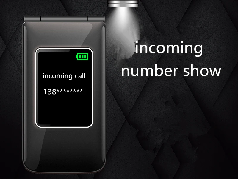 Flip Slim Clamshell Mobile Phone For Old Senior People Speed Dial Russian Key Dual Sim Metal Case Torch Extra Light