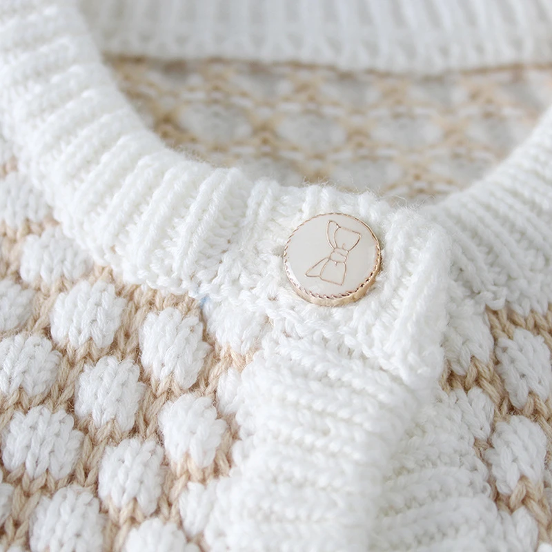 

Koodykids Baby Girl Spring Autumn Knitted Bodysuit Knitting Sweater Coat Conjoined Sweater Baby Girls Fashion Knitting Rompers