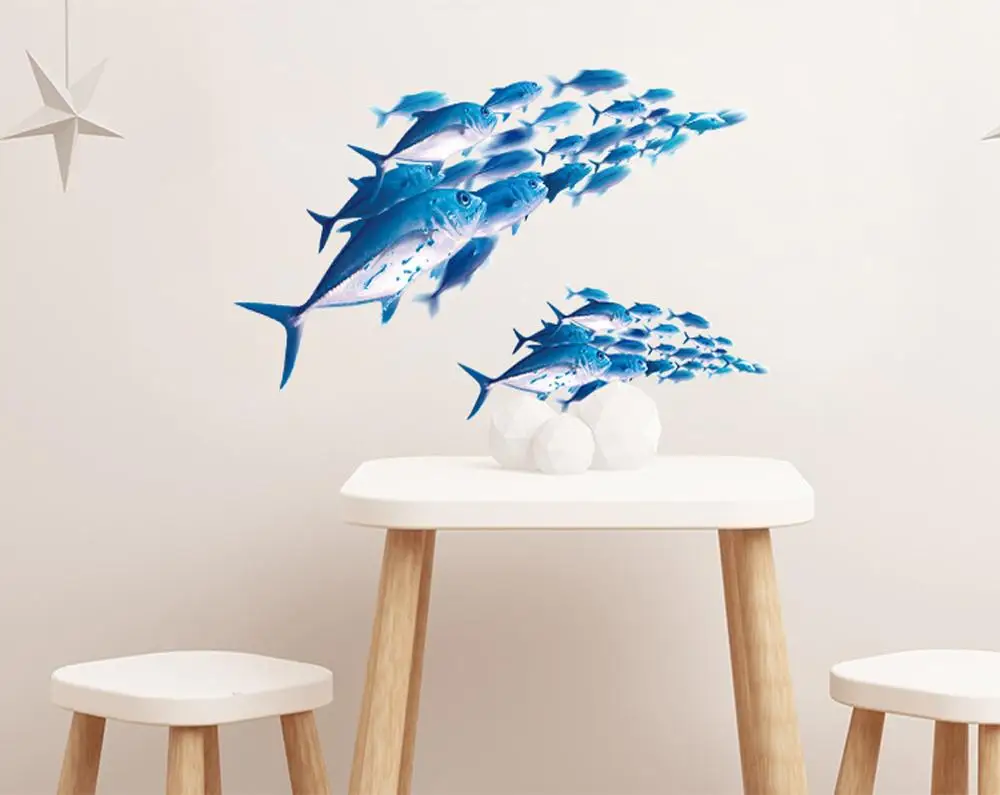 3D наклейки на стену с изображением рыбы для детской комнаты|Наклейки стену| |