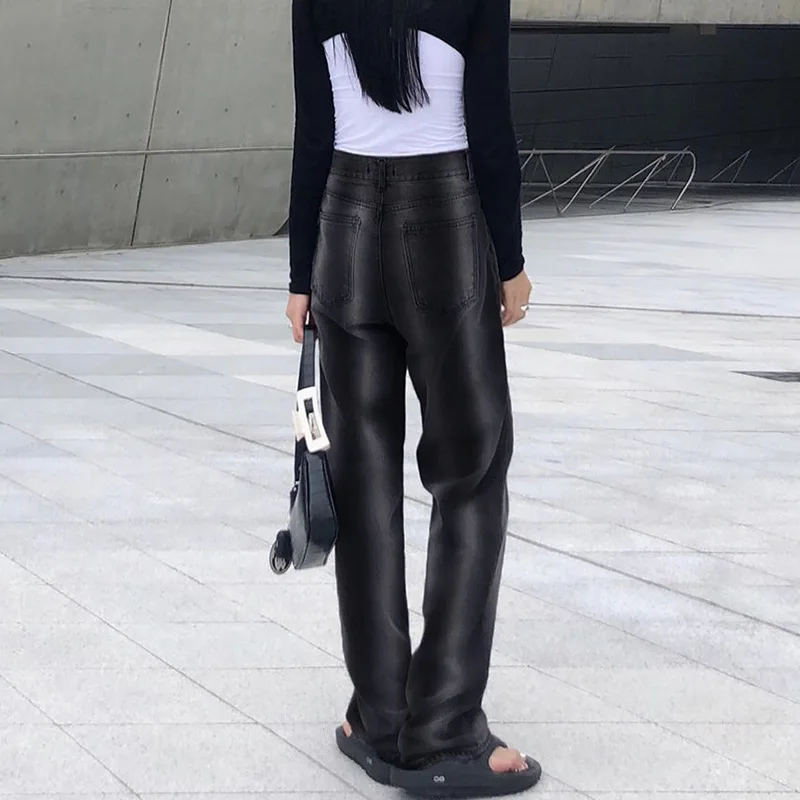 

Casual Korean Black Flare Jeans Women Harajuku Autumn 2020 High Waist Baggy Jeans Ladies Pants Fashion 100% Cotton