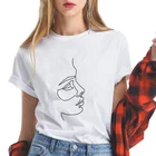 Новая женская футболка с абстрактным принтом, женская футболка в стиле Харадзюку с короткими рукавами, модная забавная свободная летняя футболка в стиле ретро для женщин
