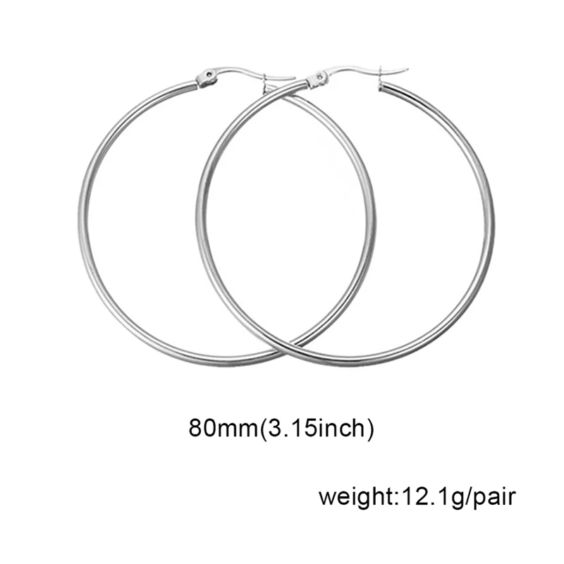 Простые новые модные ювелирные изделия из титановой стали, большие круглые серьги-кольца для женщин, преувеличенное кольцо для ушей из нержавеющей стали, круглая линия