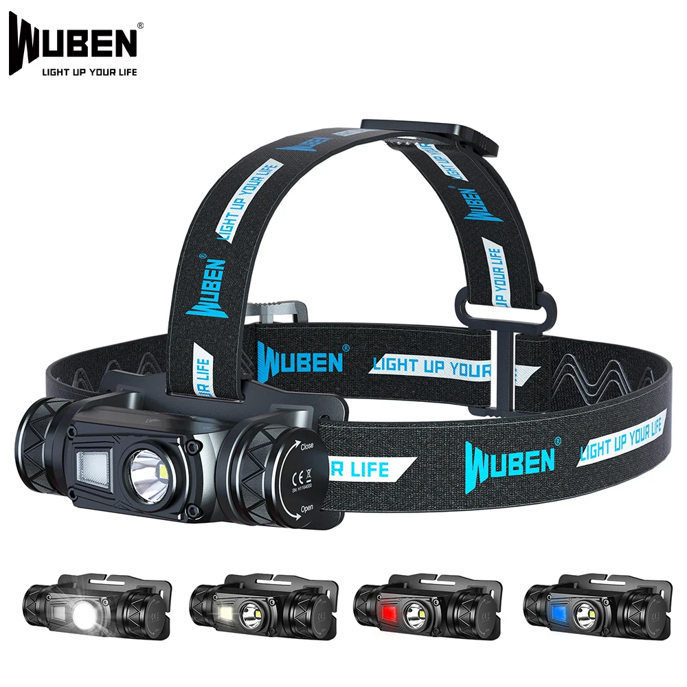 

WUBEN H1 LED Headlamp 1200 lumen USB Rechargeable Flashlight with 18650 Battery IP68 Waterproof Head Lamp for Outdoor Camping