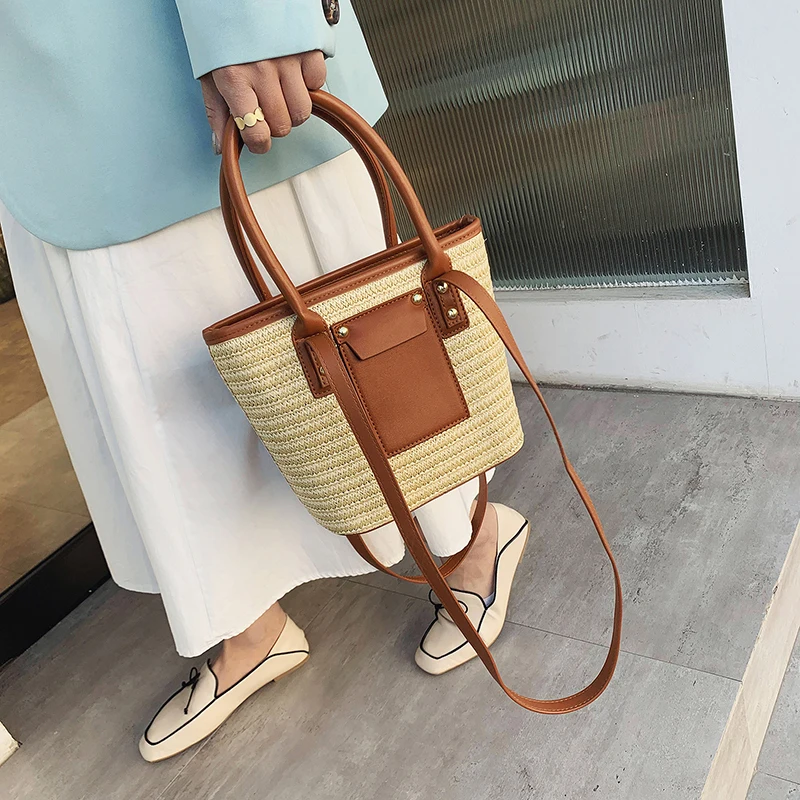 

Brand Designer Woven Straw Shoulder Bag Women Summer Messenger Crossbody Bags Girls Small Beach Handbag 2020 Female Mini Totes