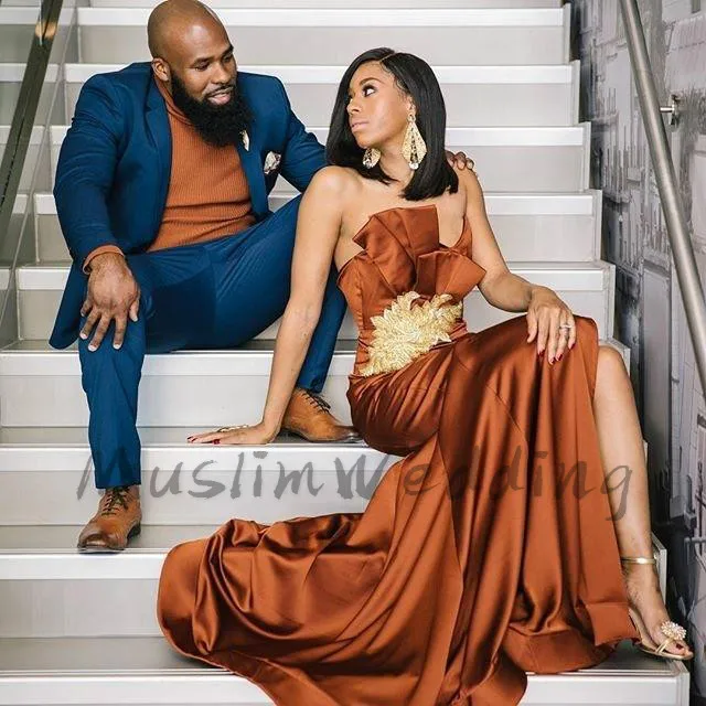 

Африканские оранжевые Выпускные платья с разрезом Сексуальное Милое атласное длинное женское официальное вечернее платье 2020 с кружевом то...