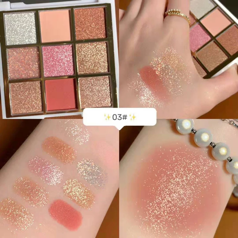 9 Цвет мерцающие матовые тени для век Фул художника Блестящий мерцающий матовый