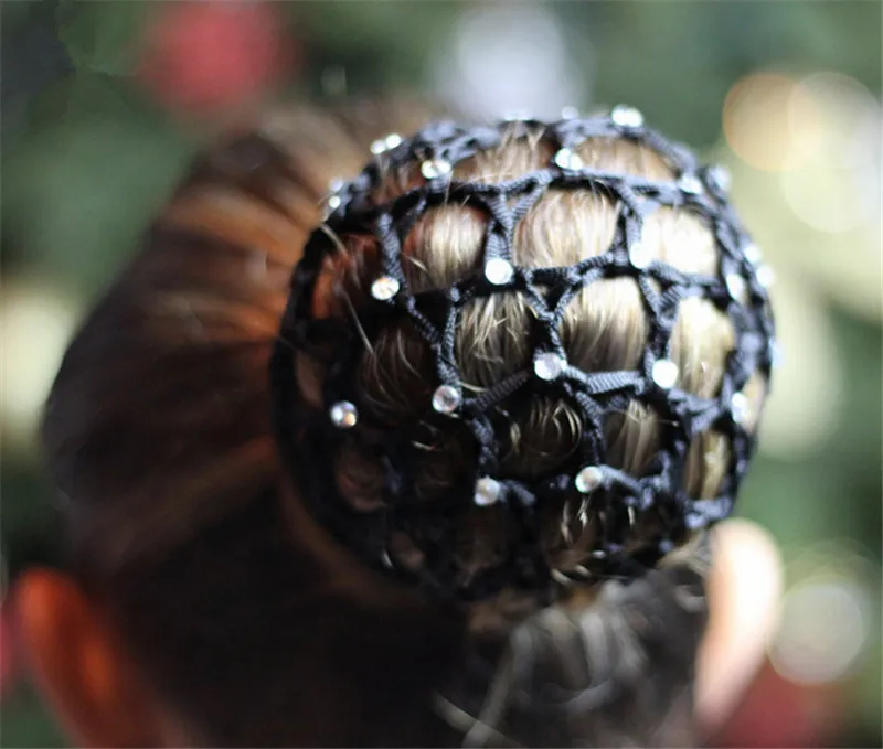 20 шт./лот оптовая продажа 10 см модная Женская сетка для волос с бриллиантами