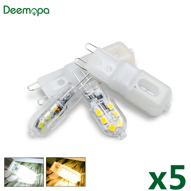 

5pcs/lot LED Bulb 3W 5W 7W G4 G9 Light Bulb AC220V LED Lamp DC12V Spotlight Chandelier Lighting Replace 20w 30w 50w Halogen Lamp