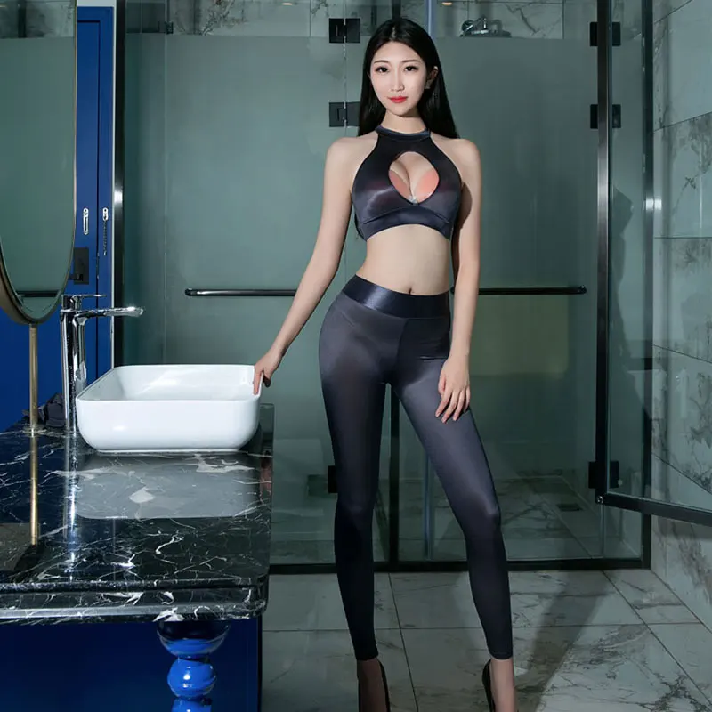 Сексуальные Блестящие Брюки-карандаш с бёдрами масляные гроздные Капри