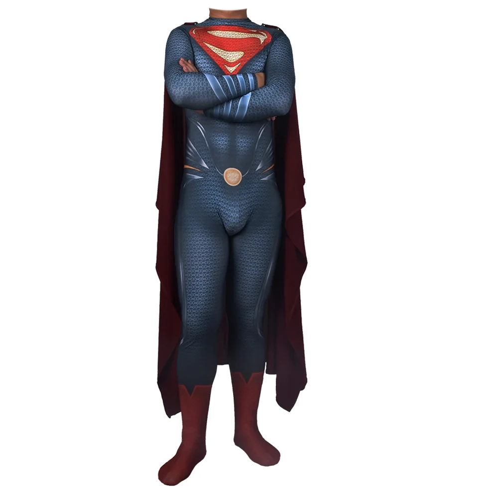 

The Man of Steel Cosplay Costume Zentai Suit Adults Kids Superhero Halloween Bodysuit