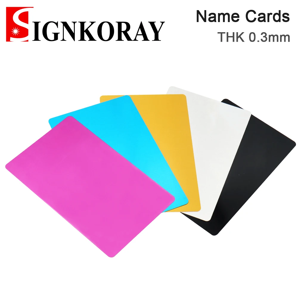

SignKoray 50 шт. 100 шт. визитные карточки THK 0,3 мм алюминиевый сплав, металлический лист, тестовый материал для лазерной маркировочной машины