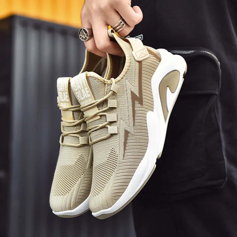 

Fashion Trend Men Sneakers Flying Woven Male Breathable Men‘s Work Sports Shoes Outdoor Spring Running Sneakers