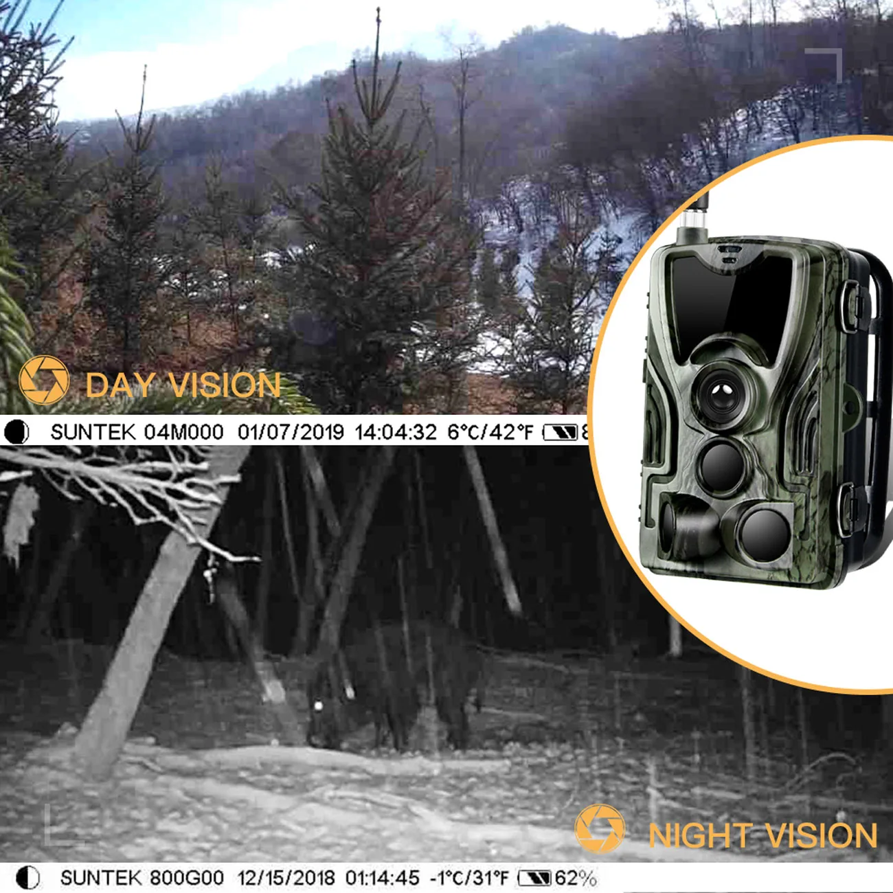 

HC801M 2G Hunting Trail Camera 16MP 1080P MMS/SMTP/SMS Wildlife Camera 0.3s Trigger Photo Traps Night Vision Hunter Camera