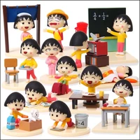 cherry chibi maruko happy day 13 styles random hair blind box 1 beautiful background shooting props kt cat action figure toys